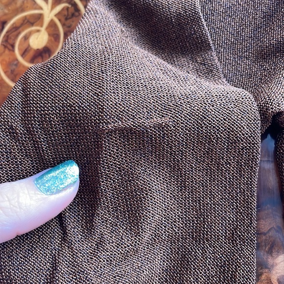 TRACY REESE for BERGDORF GOODMAN bronze crystal cardigan dressy sweater szS/M - Picture 4 of 7